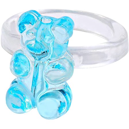 STAPIOWAL Gummy Bear Resin Rings  Cute Charms Rings Jewelry Transparent Plastic Resin Ring Jewelries for Women Teen Girl