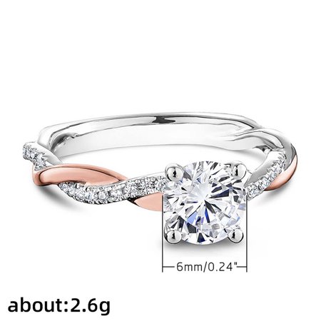 Lj#5588 Silver Ring Bridal Zircon Diamond Elegant Engagement Wedding Band Ring T8#5588 EG9