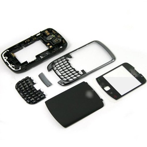 NEW Blackberry Curve 9300 ~ BLACK FULL HOUSING FACEPLATE MIDDLE HOUSING BACK COVER LENS (trackpad Is Not Included) for Blackberry Curve 9300 with FREE