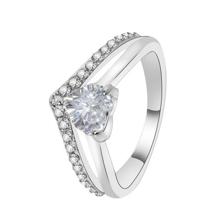 Tn&7668 Heart Shaped Zircon Diamond Engagement Engagement Ring as&7668 VP2