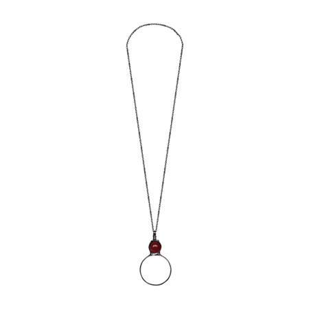 S#4081，Magnifying Glass Pendant Glass Necklace Magnifying Glass with Gemstone Crystal Art Reading Decoration Necklace Mother