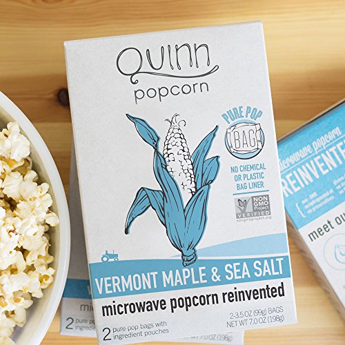 Quinn Popcorn Microwave Popcorn - Made with Organic Non-GMO Corn - Great Snack Food for Movie Night {Vermont Maple & Sea Salt, 1 Box} thumbnail
