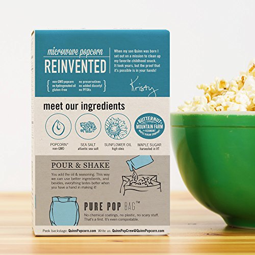 Quinn Popcorn Microwave Popcorn - Made with Organic Non-GMO Corn - Great Snack Food for Movie Night {Vermont Maple & Sea Salt, 1 Box} thumbnail