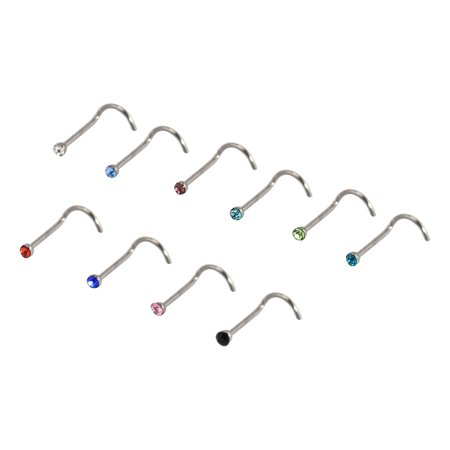 Lj#8306 30Pcs/Set Stainless Steel Nose Ring Nose Stud Body Piercing Jewelry T8#8306 OD5