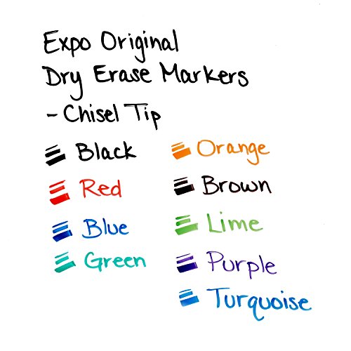 Expo Original Dry Erase Markers, Chisel Tip, 12-Pack, Assorted Colors thumbnail