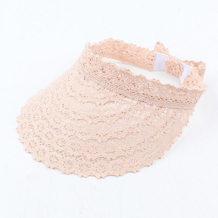 Women Hat Female Casual Hat Summer Sun Protection Hat Lace Big Brim Hat Leisure Empty Top Hat Beach Travel Hat Outdoor Sunshade Hat