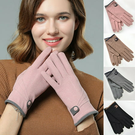 5 Pair Women S Touch Screen Gloves Thick Fleece Lined Windproof Warm Winter Gloves Sale 6755