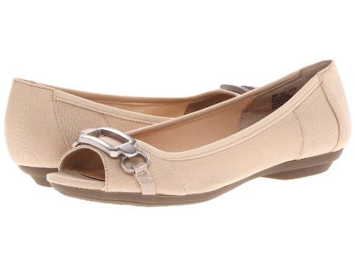 Mootsies Tootsies Anatase Womens Peep Toe Shoes Taupe Fabric 6