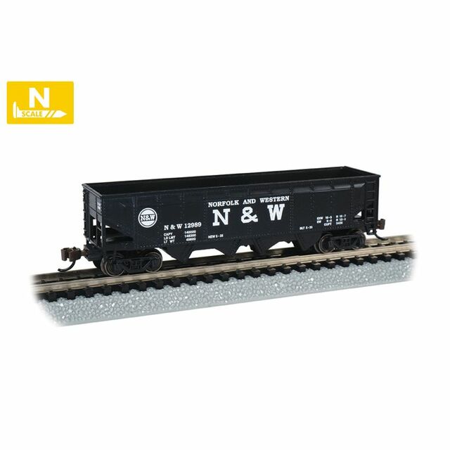 BAC73353 40 Ft. N Scale 4-Bay Hopper Norfolk & Western No.12989 Model Train