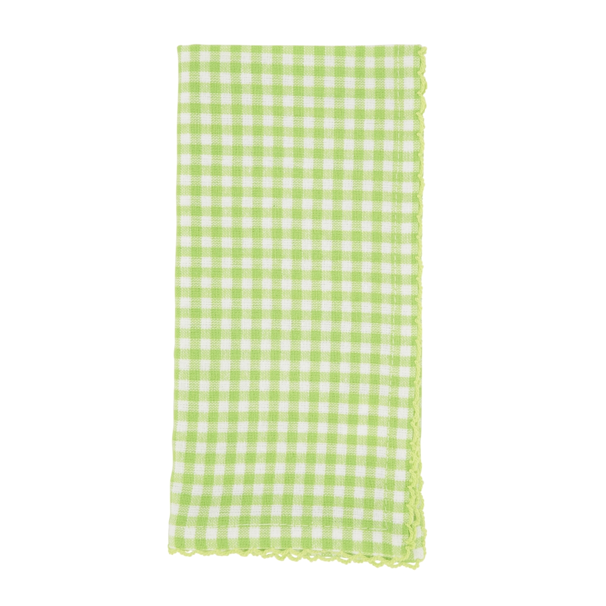 9201.G18S 18 in. Gingham Design Table Napkins, Green - Set of 4