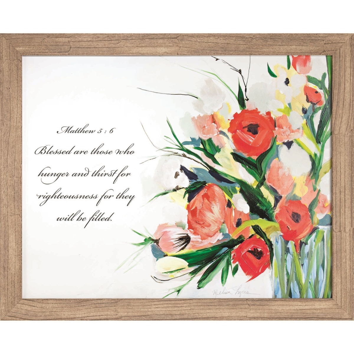 28BW-2822-1253 Floral Blessed Are Those Framed Print