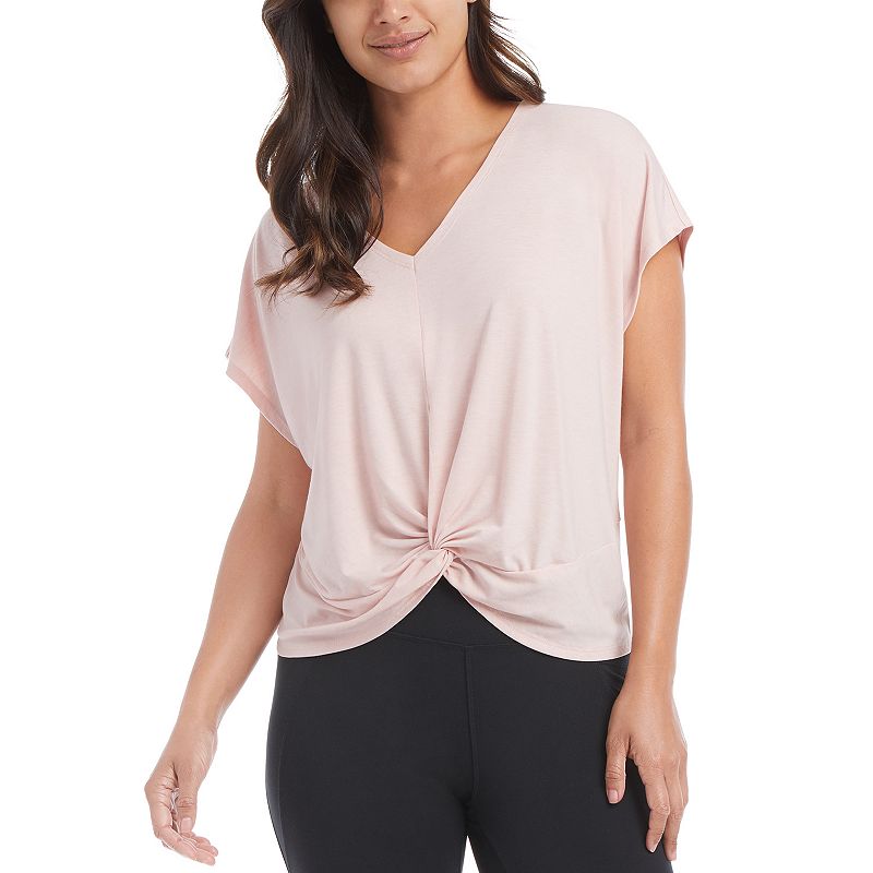 Women's Danskin Twist-Front Top, Size: Small, Lt Orange