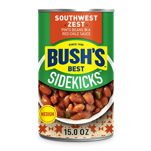 Bush S Sidekicks Southwest Zest Pinto Beans  Canned Beans  15 Oz Can