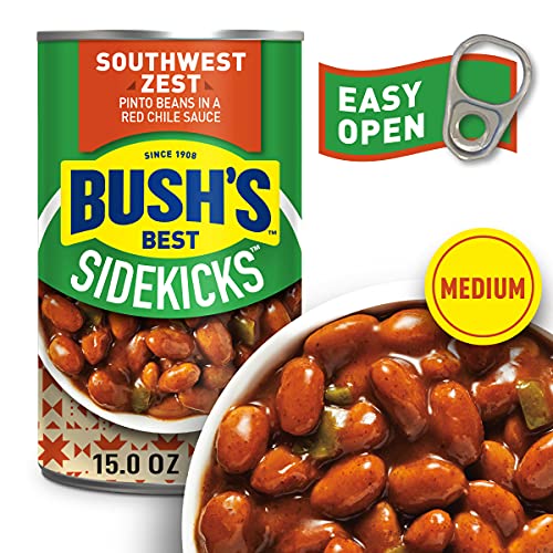 Bush S Sidekicks Southwest Zest Pinto Beans  Canned Beans  15 Oz Can thumbnail