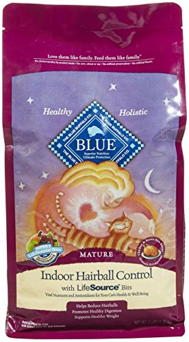 Blue Buffalo Blue Mature Indoor Hairball Chicken Food, 3 Lb.