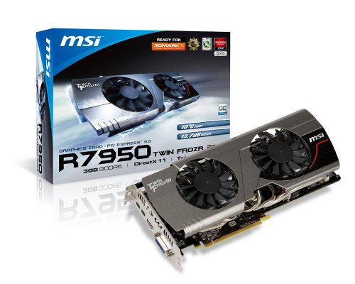 MSI AMD Radeon HD 7950 3GB GDDR5 DVI/HDMI/2xMini DisplayPort PCI-Express Video Card R7950 TWIN FROZR 3GD5/OC