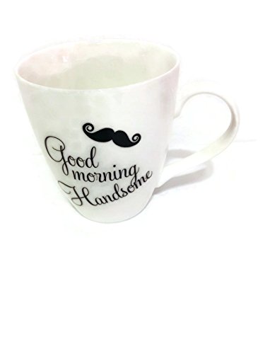 Father's Day Fun Coffee Gifts- Bundle- 3 Items- 1: Starbucks French Roast Ground Coffee 12 Oz, 2: Good Morning Handsome Coffee Mug! 3: Mustache Cookie thumbnail