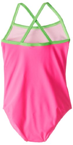 Kanu Surf Girls' One Piece Swimsuits Pink/Green - Pink & Green Mermaid One-Piece - Girls