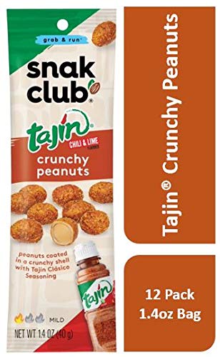 Snak Club Tajin Chili & Lime Seasoned Crunchy Peanuts (12 1.4 Single Serve Bags)… thumbnail