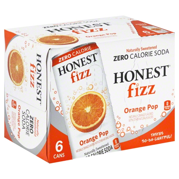 Honest Fizz Orange Pop Soda, 12 Fl. Oz., 6 Count