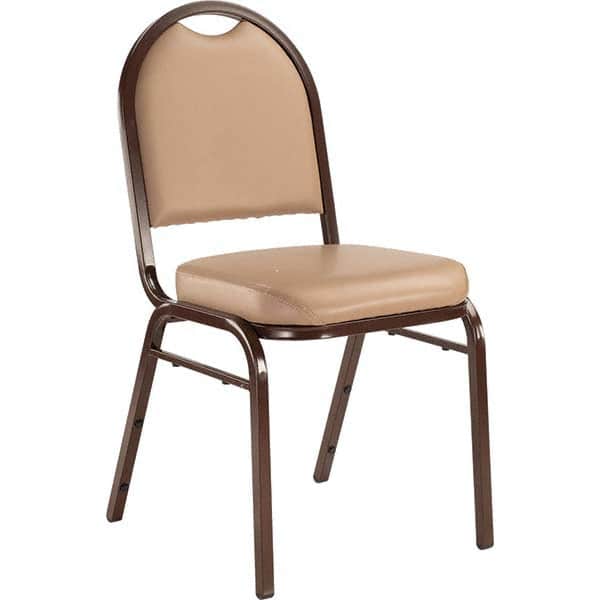Pack of (4), Vinyl Beige Stacking Chairs MPN:9201-M