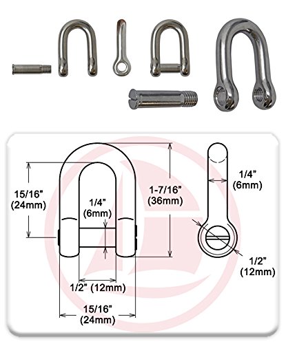 Five Oceans Boat Chain D Rigging Shackle  1/4  FO-2723 thumbnail