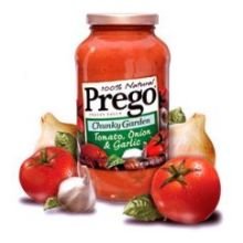Prego Chunky Garden Tomato Onion and Garlic Italian Spaghetti Sauce, 24 Ounce - 3 per Pack -- 4 Packs per Case.