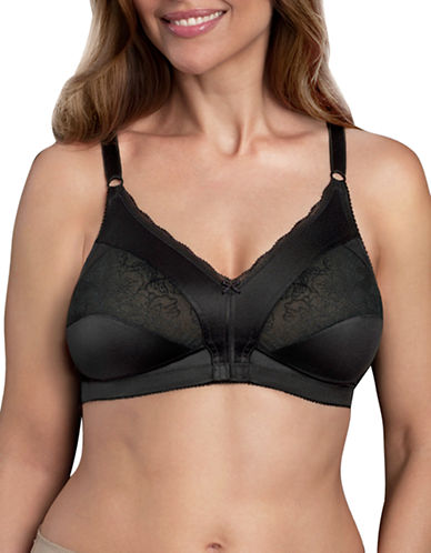 Warner'S 1744 Firm Support Wirefree Bra-BLACK-38DD
