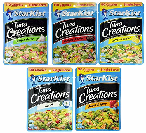Starkist Tuna Creations Variety Pack, 2.6-Ounce Pouch, 5 Flavors, 20 Pouches of Each Flavor, 100 Pouches Total