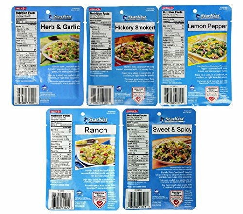 Starkist Tuna Creations Variety Pack, 2.6-Ounce Pouch, 5 Flavors, 20 Pouches of Each Flavor, 100 Pouches Total thumbnail