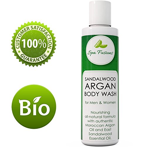 Best Natural Body Wash for Women & Men – Deep Moisturizing Body Wash Great for Dry & Sensitive Skin – Argan Oil Soap with Sandalwood Essential