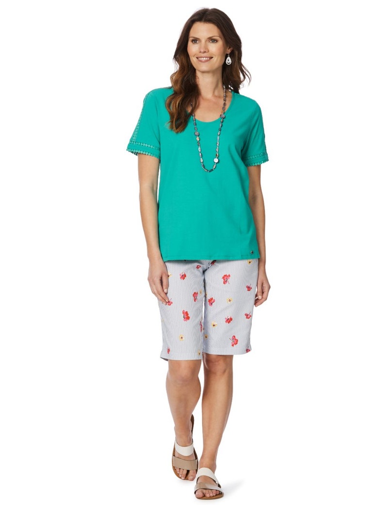 W.Lane Embroidered Trim Tee