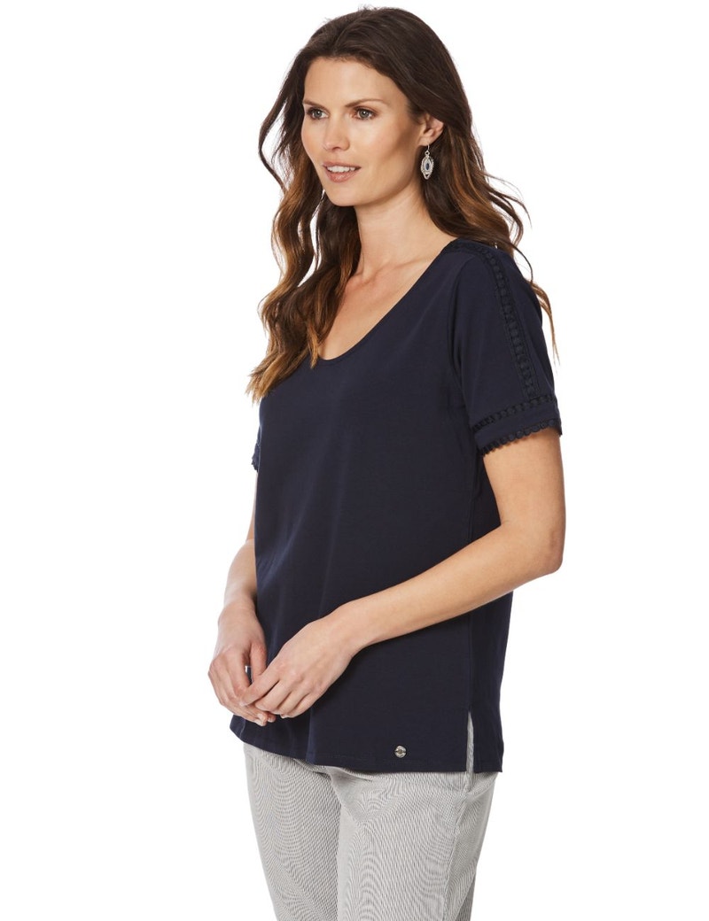 W.Lane Embroidered Trim Tee