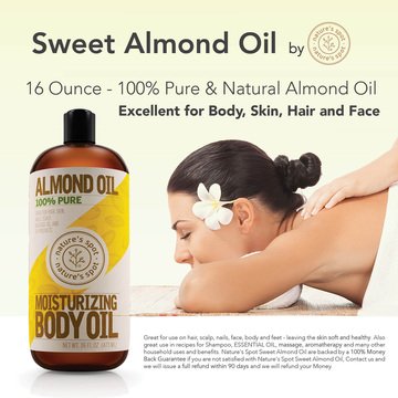 Nature's Spot Sweet Almond Oil, 16 Ounce Bottle with Spill-Free Cap thumbnail