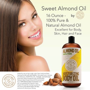 Nature's Spot Sweet Almond Oil, 16 Ounce Bottle with Spill-Free Cap thumbnail