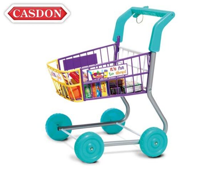 CASDON Colourful Toy Shopping Trolley and Toy Food