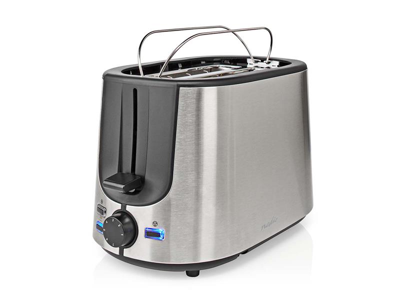 2 Slot Stainless Steel Toaster with Bun Warming Rack, 1000W, 7 Browning Levels, Defrost & Reheat Settings, Warm Pastries, Croissan...