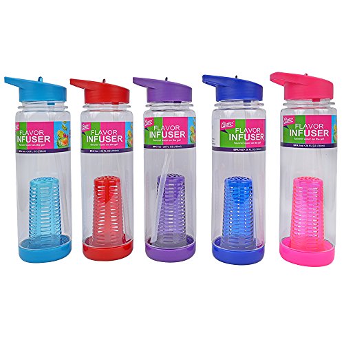 Quality Home Flavor Infuser Water Bottle 2-Pack (Purple)