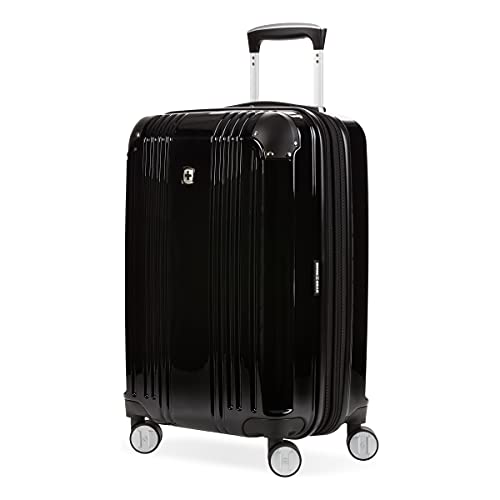 SwissGear 7786 Hardside Expandable Luggage with Spinner Wheels, Black, Carry-on 20-Inch