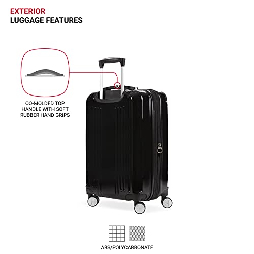 SwissGear 7786 Hardside Expandable Luggage with Spinner Wheels, Black, Carry-on 20-Inch thumbnail