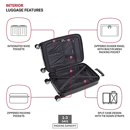 SwissGear 7786 Hardside Expandable Luggage with Spinner Wheels, Black, Carry-on 20-Inch thumbnail