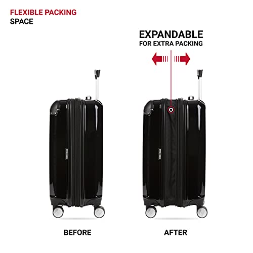 SwissGear 7786 Hardside Expandable Luggage with Spinner Wheels, Black, Carry-on 20-Inch thumbnail
