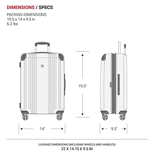 SwissGear 7786 Hardside Expandable Luggage with Spinner Wheels, Black, Carry-on 20-Inch thumbnail