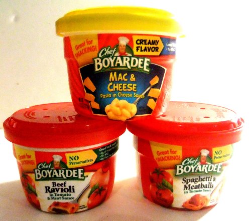 Chef Boyardee Microwavable Bowls VARIETY PACK: Beef Ravioli, Mac & Cheese, Spaghetti & Meatballs (12 Pack), 4 of Each Flavor, 7.5 Ounce Bowls