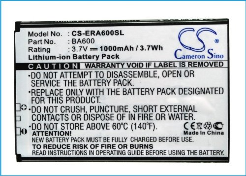 Battery2go Rechargeable Battery 1000mAh for Sony-Ericsson ST25i, BA600, 1253-5636.1, ST25, Xperia U, Kumquat