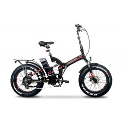 Bicicletta Fat E-bike - Velocità Max 25 Km/h - Autonomia 30 Km - Nero/Rosso