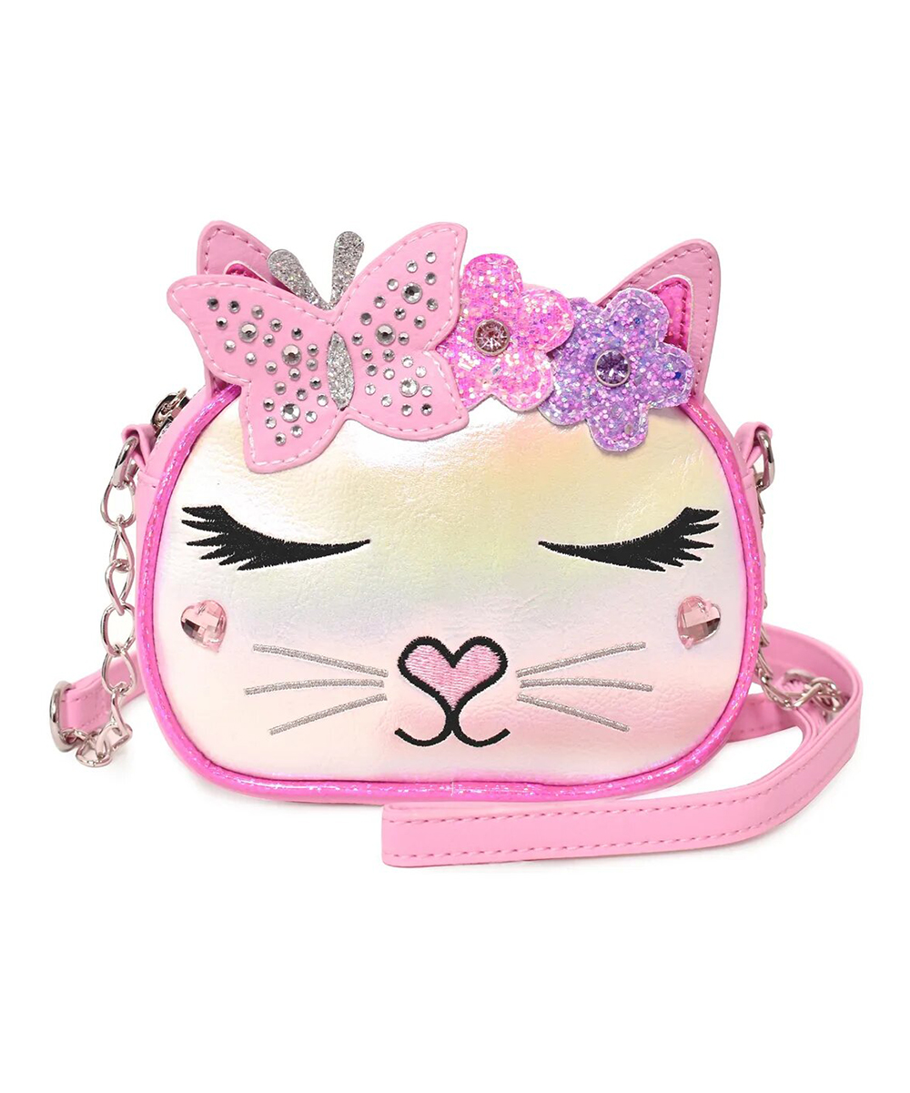 Bubble Gum Pink Bella Butterfly Crown Crossbody Bag