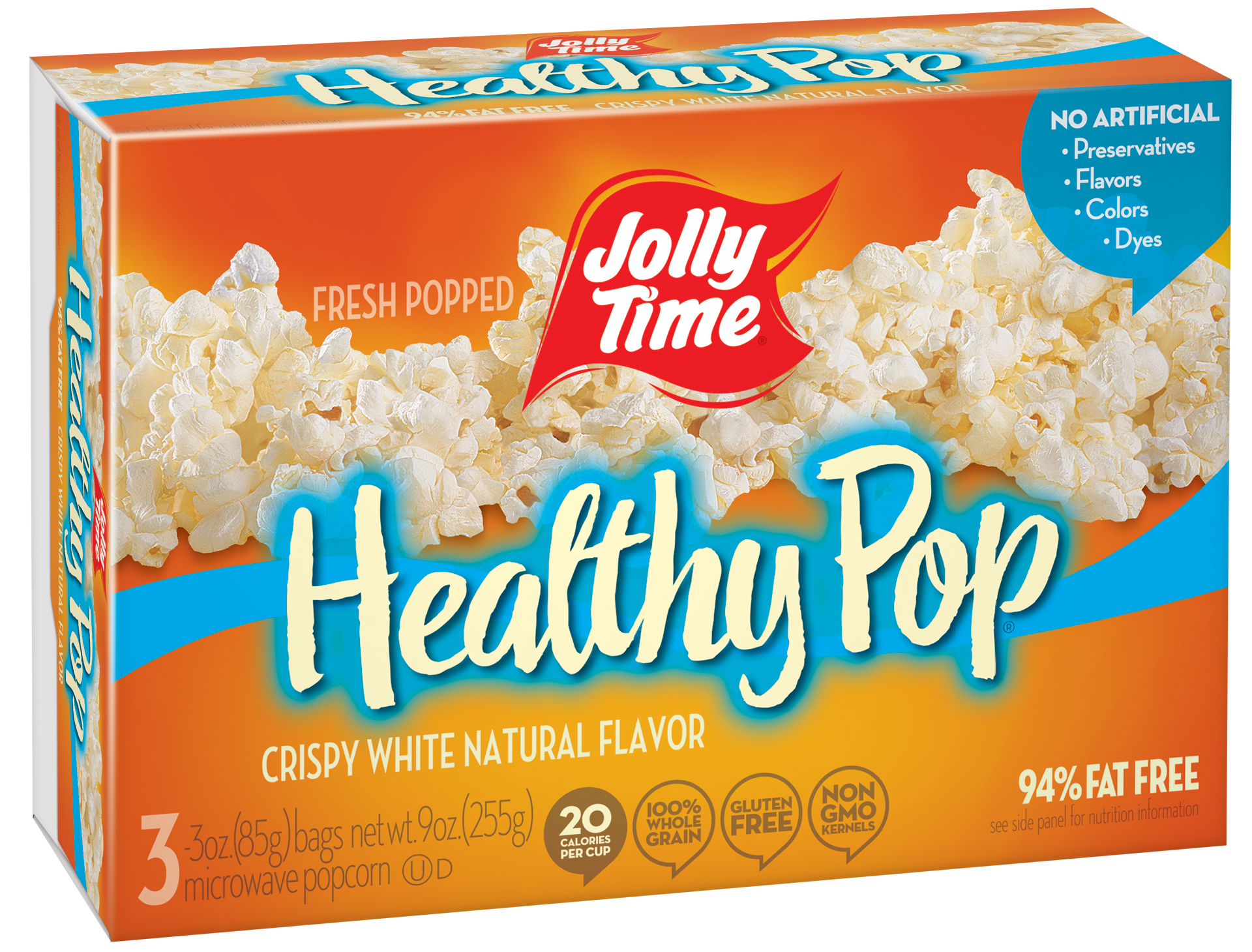 JOLLY TIME Healthy Pop Crispy White Microwave Popcorn Bags  3 Oz.  3 Ct. Gluten-Free  Non-GMO