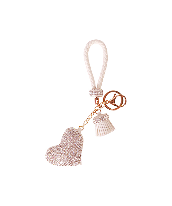 Bewaltz  Key Chains Purple - Purple Heart & Tassel Bag Charm