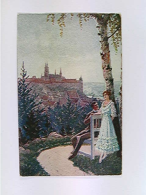 Knstler-AK Liebeswerben, Meistergalerie No. 6051, Gelaufen 1918 Als Feldpost